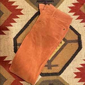 BURNT ORANGE HIGH WAIST STRAIGHT-CUT CORDS